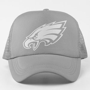 NEW Philadelphia Eagles Monochrome Logo Foam Trucker Mesh Snapback Hat GREYSCALE